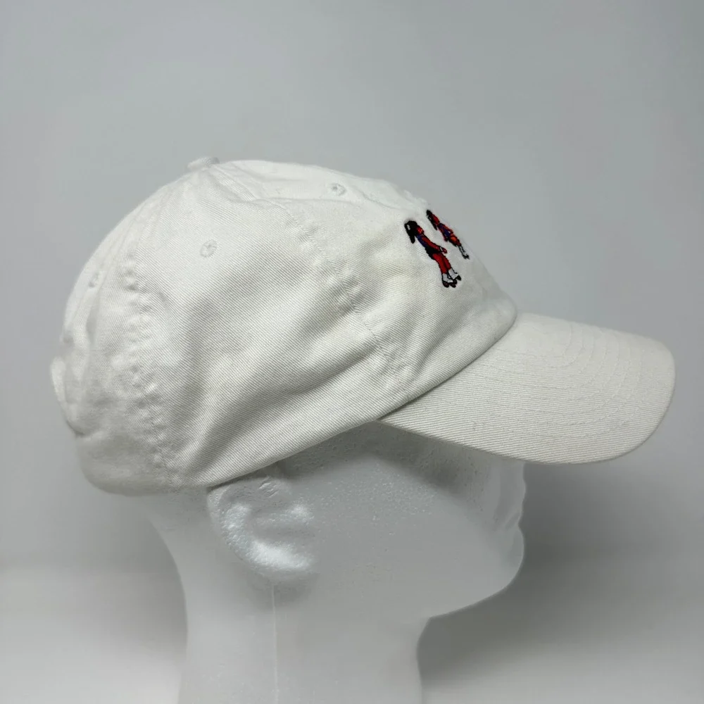 Bayside White Roller‎ Skating Embroidered Dad Hat USA Made Adjustable Strapback